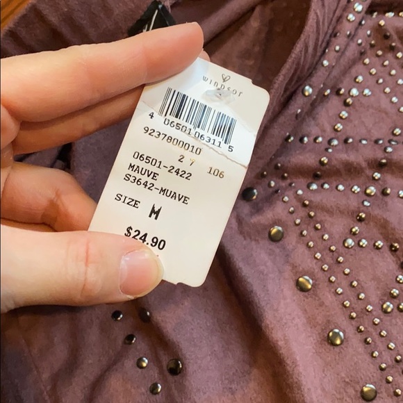 Mauve studded crop top and skirt set! - Picture 4 of 8